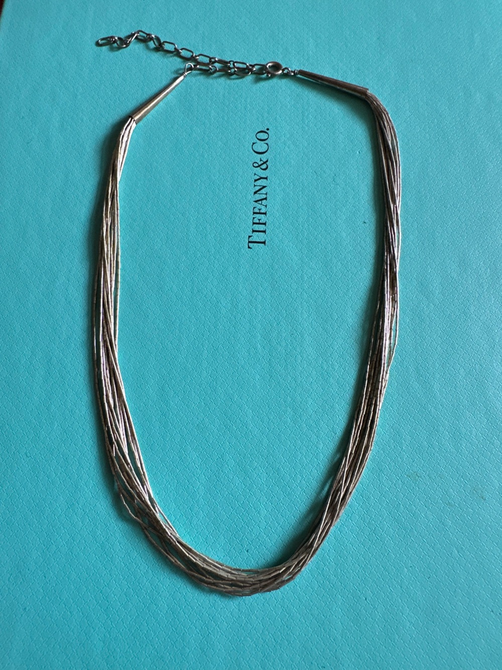 Vintage Liquid Sterling Multi Strand Native Necklace